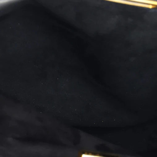 Vitello Seta Shiny Nappa Medium Peekaboo Iconic Satchel Black twins