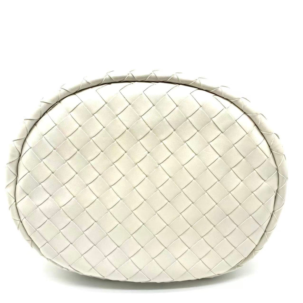White leather Intrecciato Small Castello