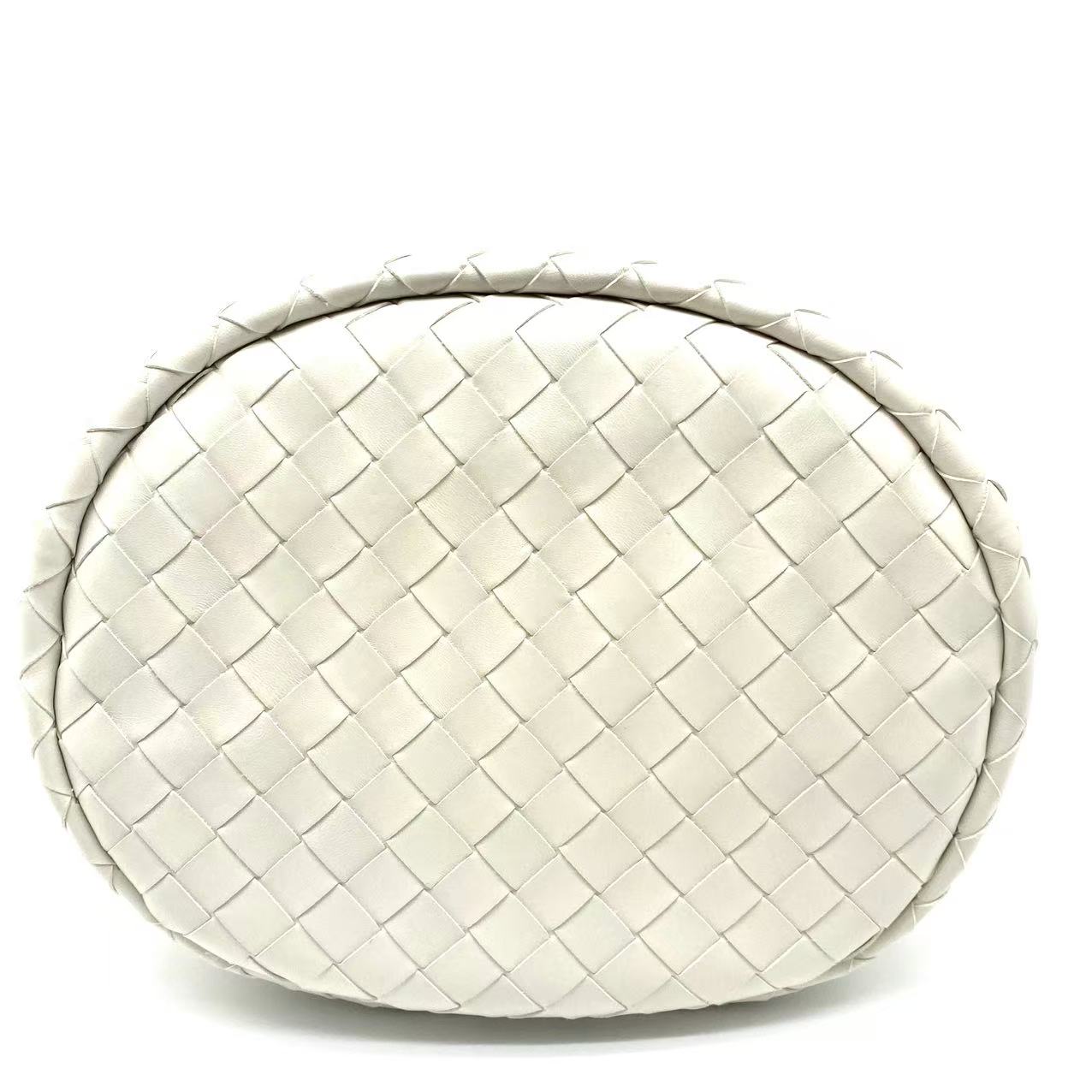 White leather Intrecciato Small Castello