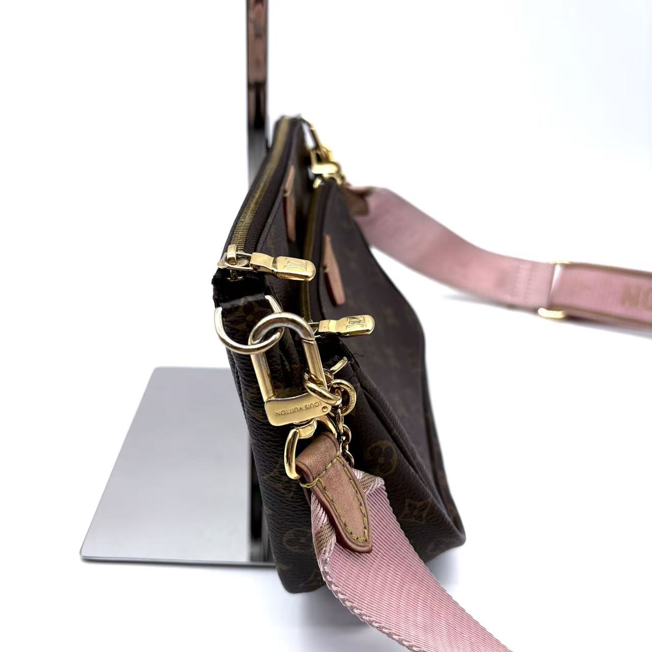 Rose Clair Monogram Canvas Multi-Pochette Accessories Bag