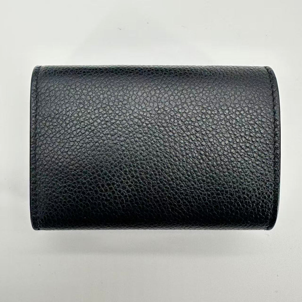 Black Leather Compact Wallet