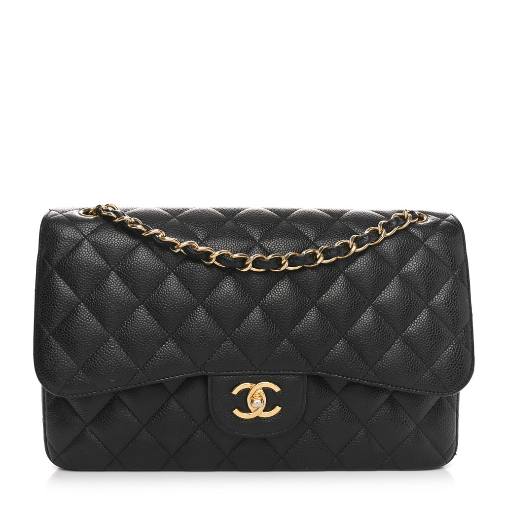 Vintage Classic Double Flap Bag Quilted Caviar Jumbo Twins