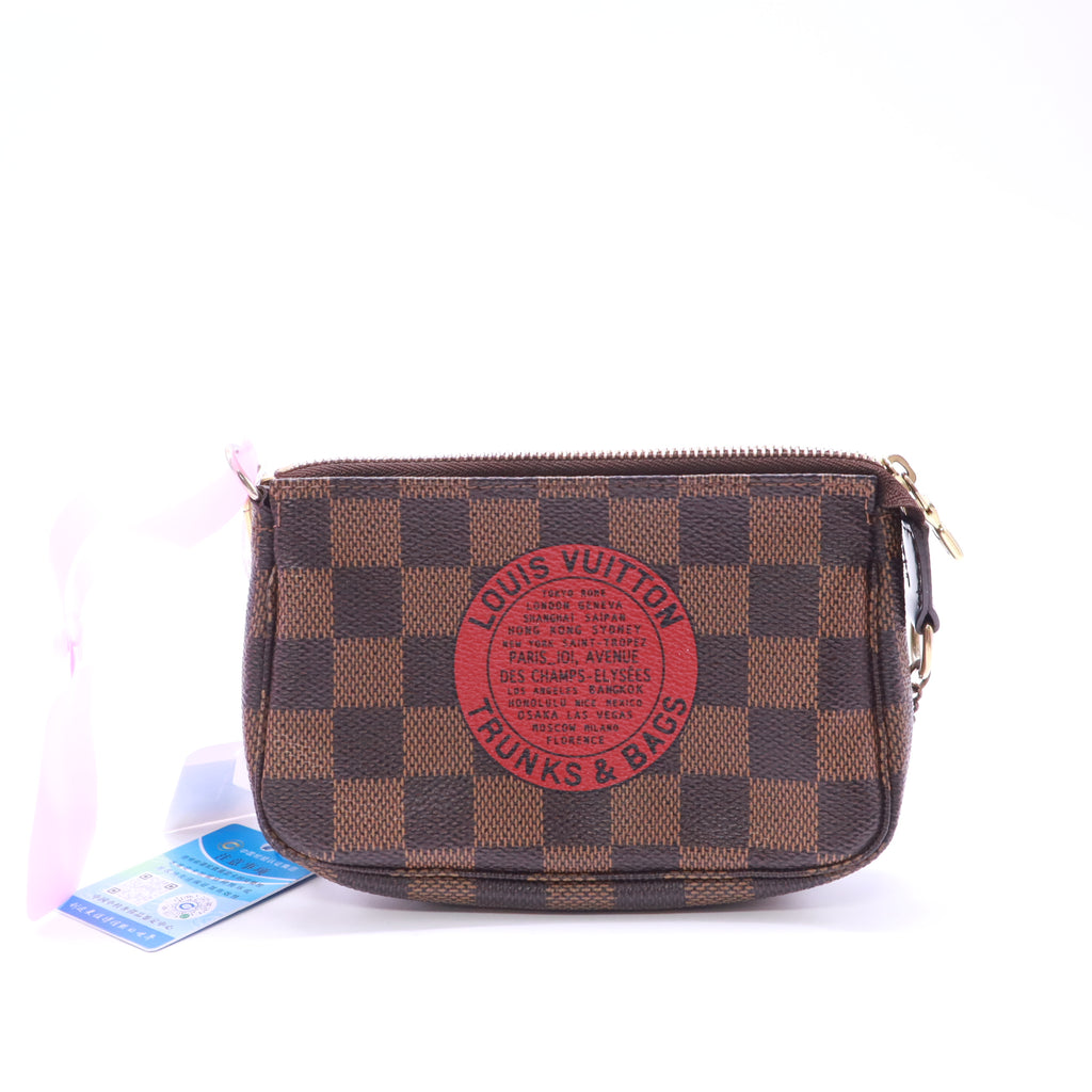 Louis Vuitton Limited Edition Damier Ebene Trunks and Bags Mini Pochette Accessoires Twins LDJ5294