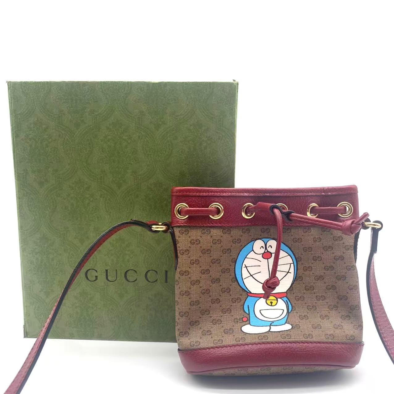 Doraemon Bucket Bag Printed Mini GG Coated Canvas Mini