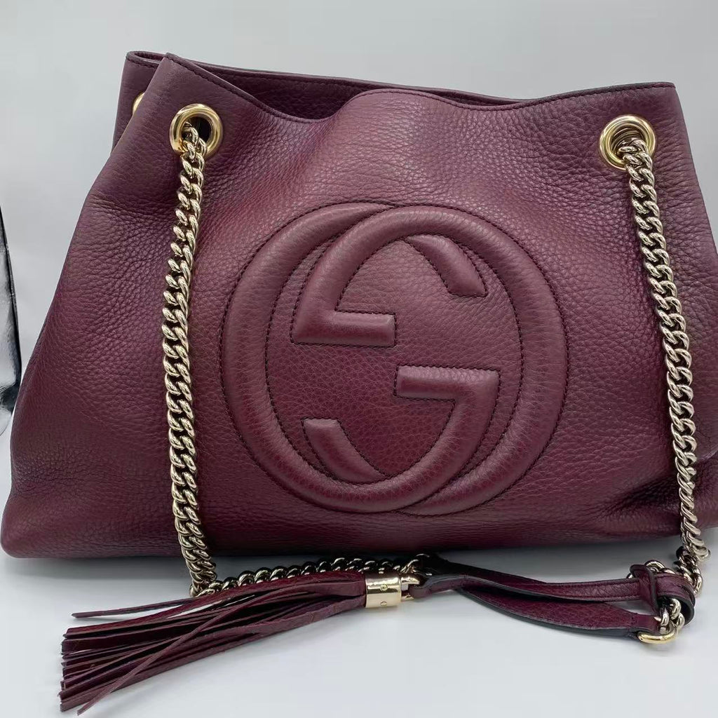 Soho Burgundy Chain Tote