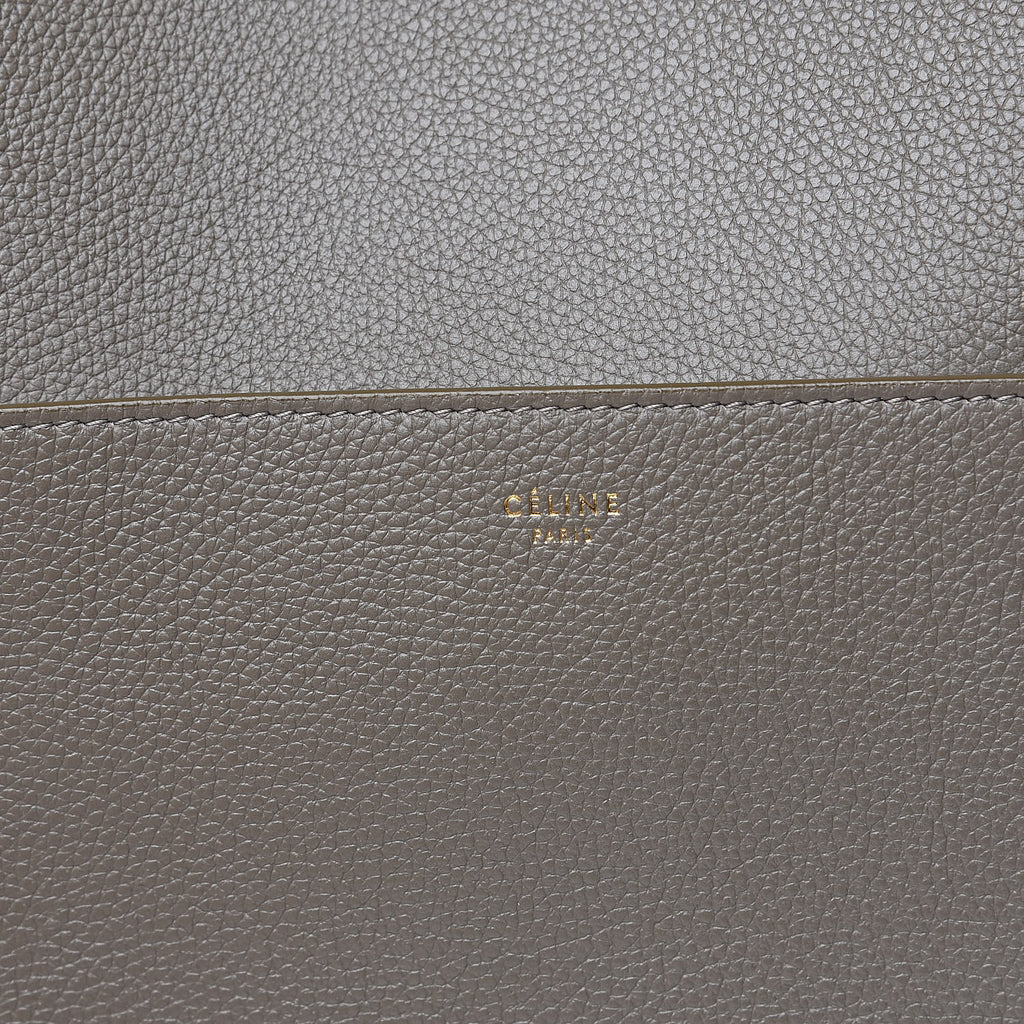Soft Grained Calfskin Sangle Bucket Bag Taupe twins