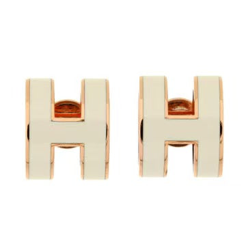 Pop H Earrings Enamel Gold-Tone Metal twins