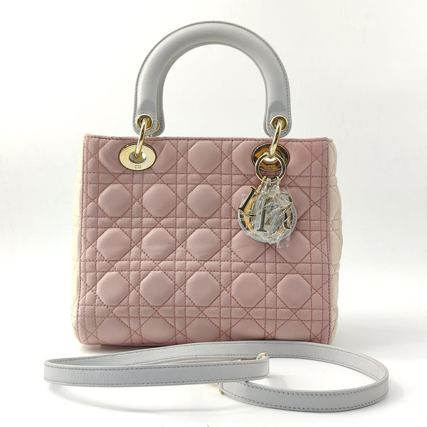 Lady Dior Bag Two-Tone Latte and Powder Pink Cannage Lambskin