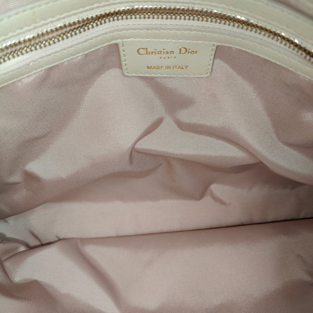 Christian Dior Soft Zipped Shopping Tote Cannage Quilt Lambskin