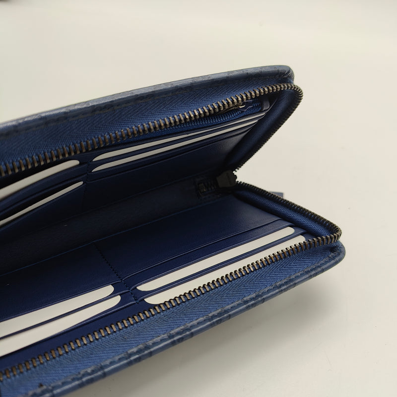 Microguccissima Zip Around Wallet Deep Cobalt