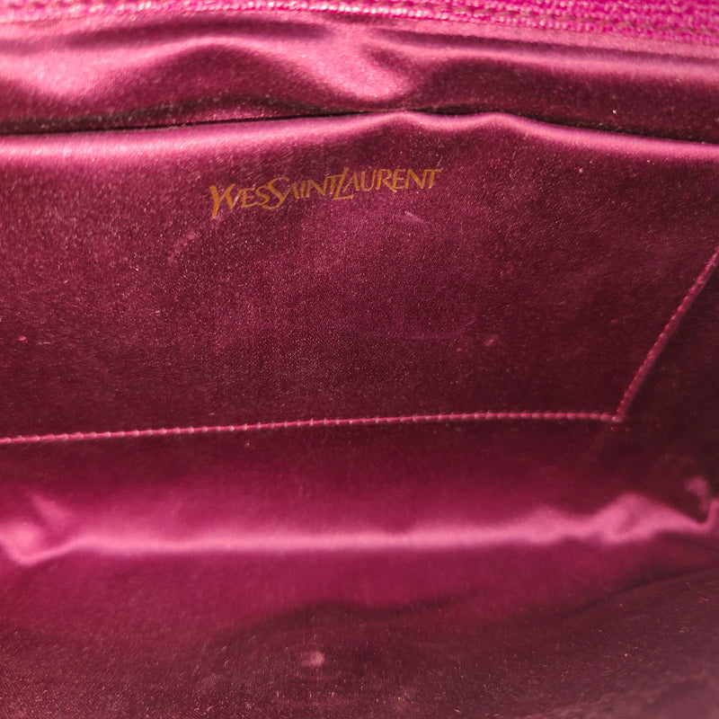 Purple Leather Y-Ligne Clutch