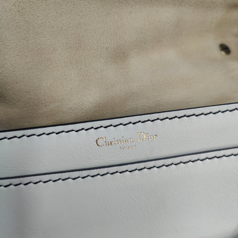 Calfskin J'Adior Chain Flap Bag Off White