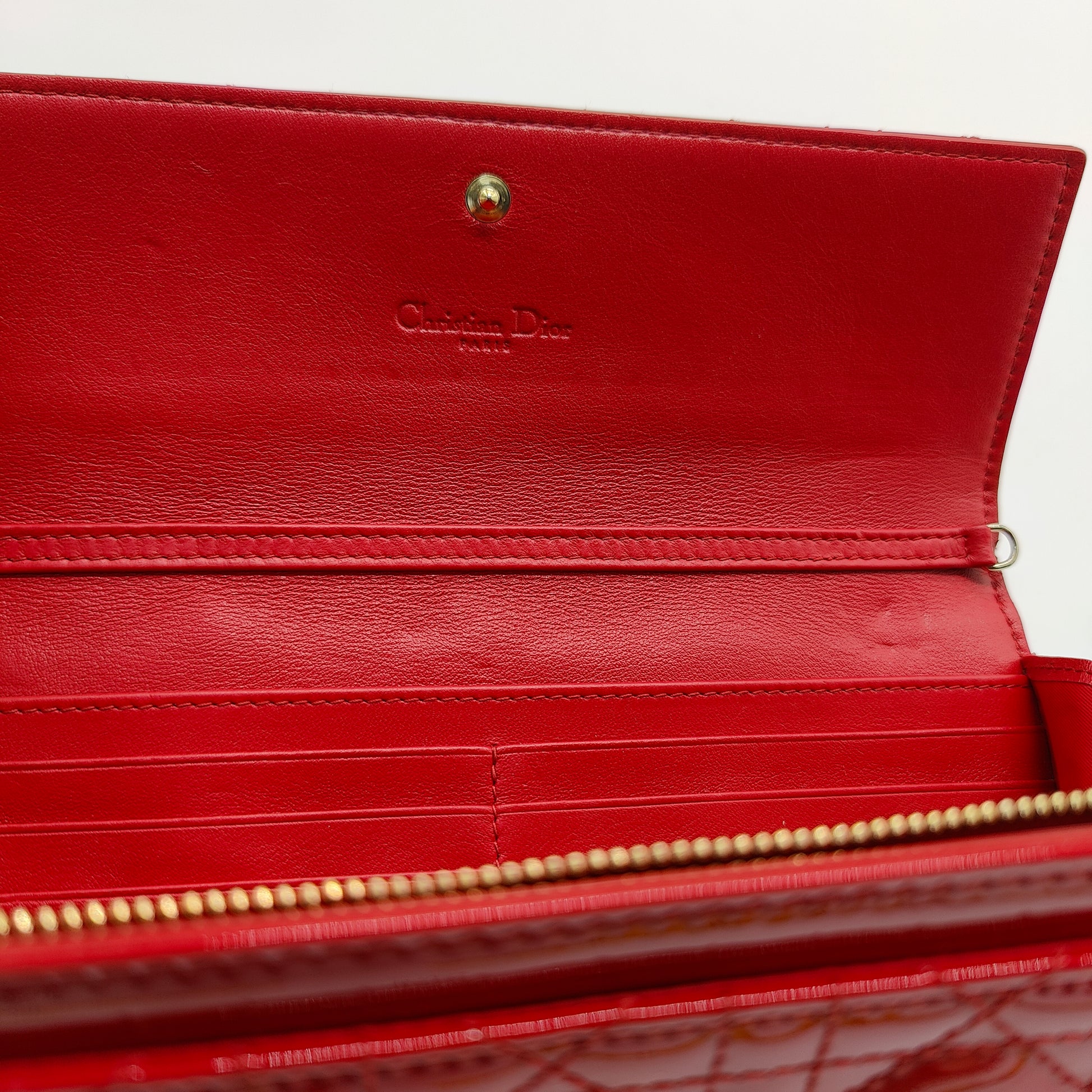 Lady Dior Rendez Vous Short Chain Wallet Cannage Quilt Patent
