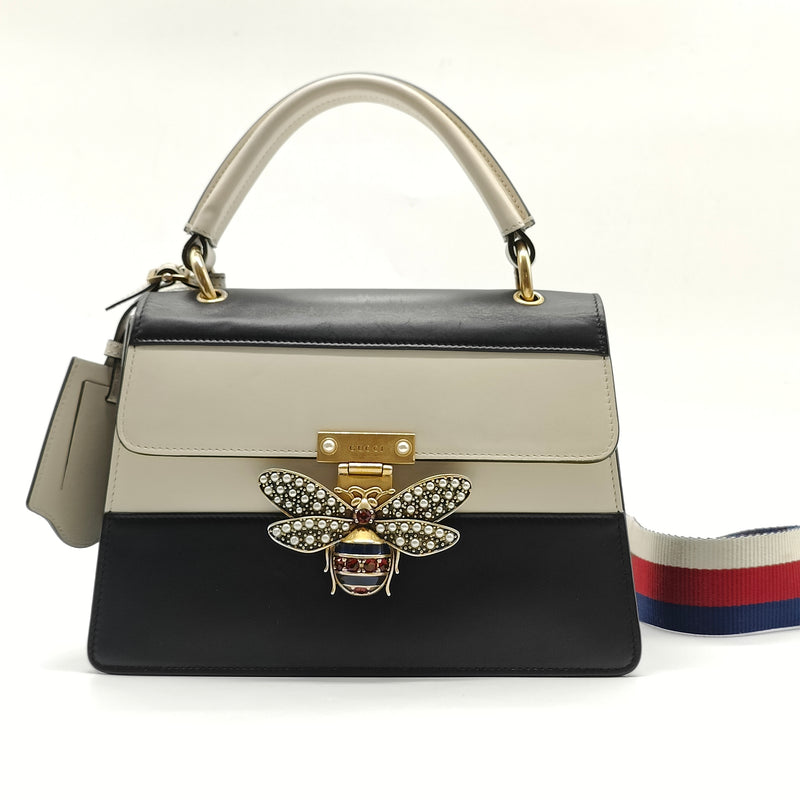 Queen Margaret Top Handle Bag Colorblock Leather Small