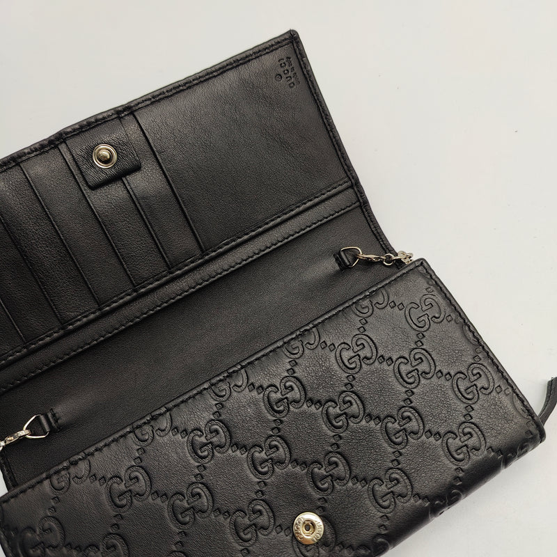 Emily Wallet on Chain Guccissima Leather