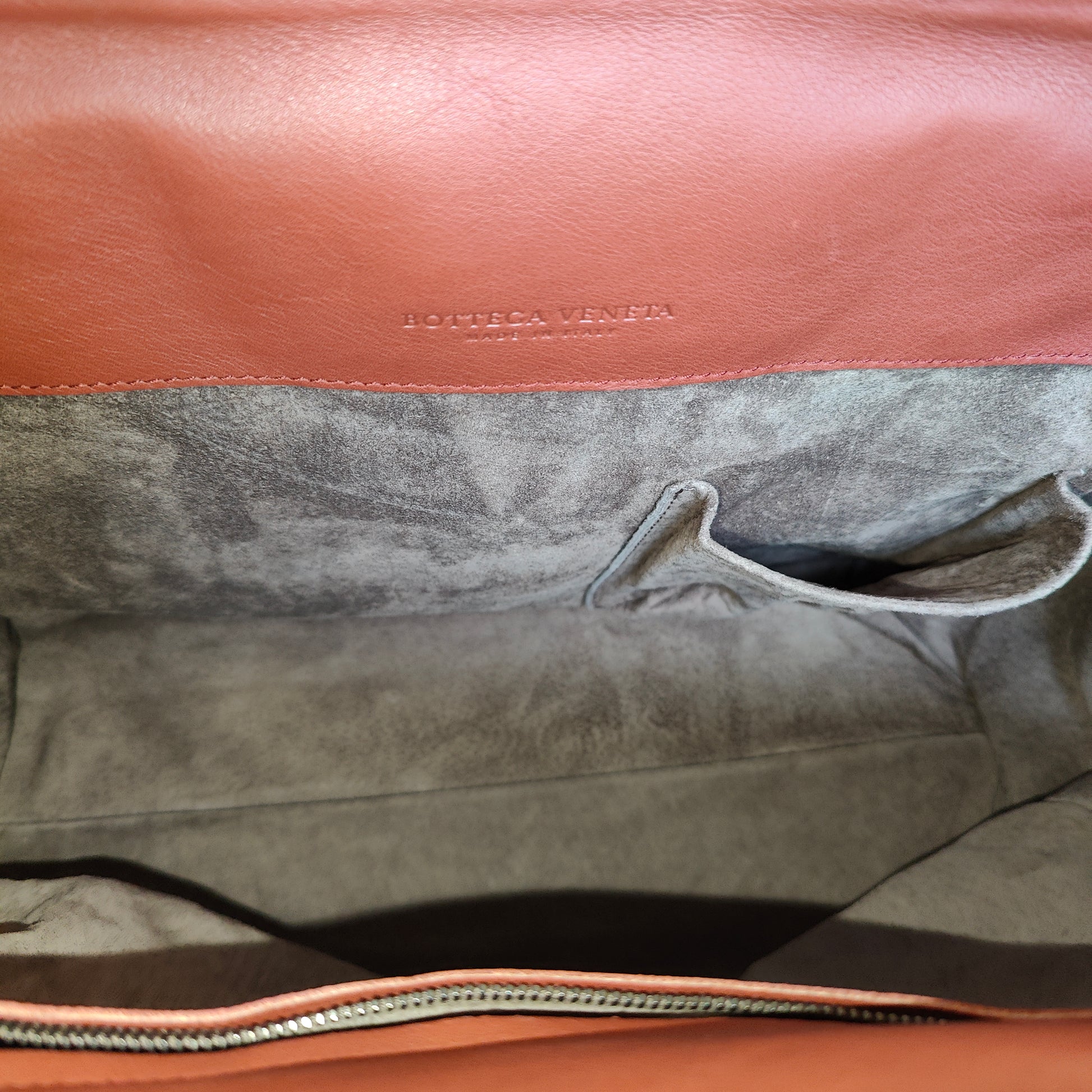 Bar Frame Top Handle Flap Bag Leather with Intrecciato Detail