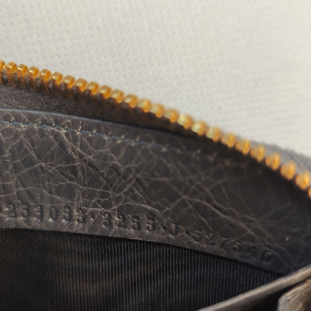 Classic Metallic Edge Money Flap Wallet Leather