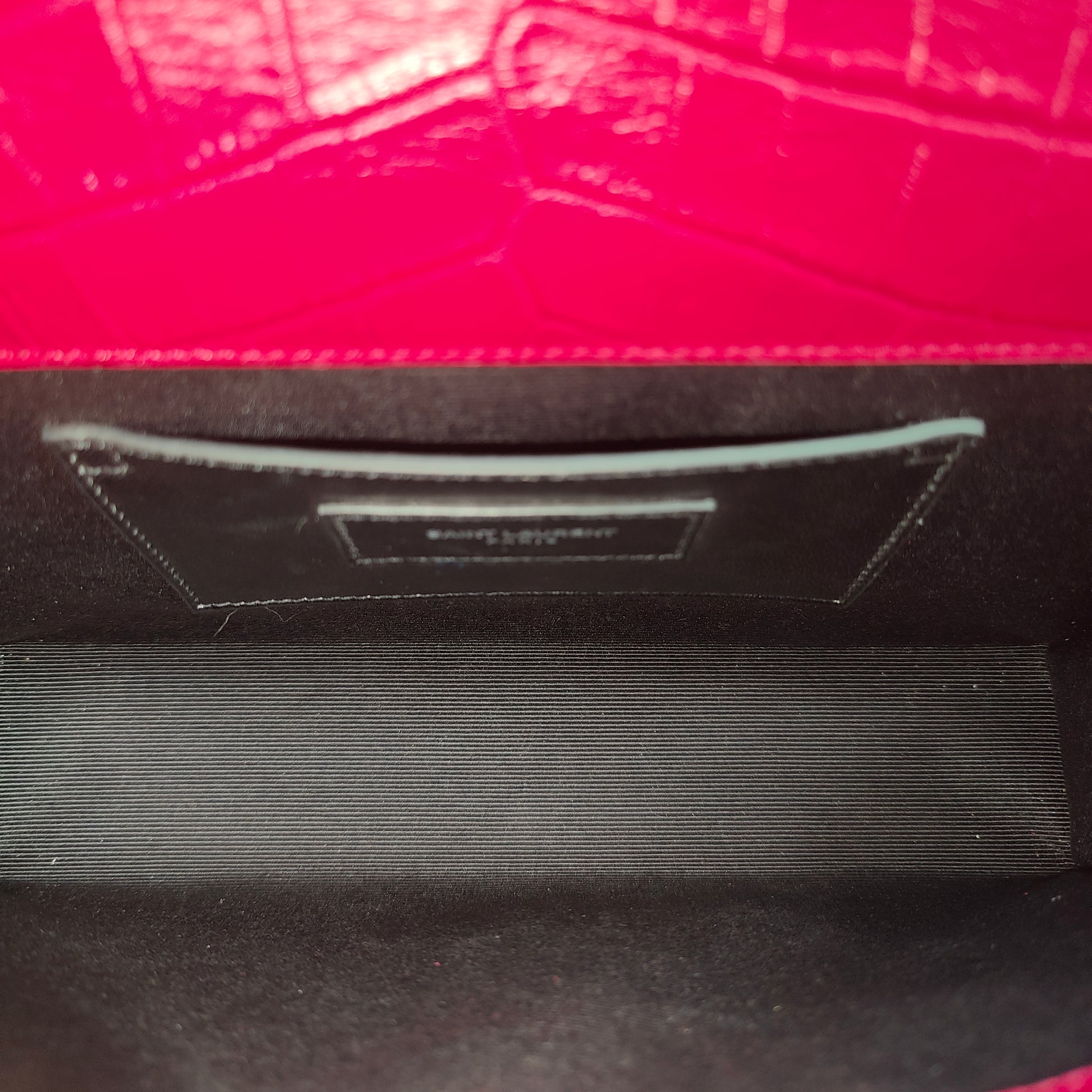 Classic Monogram Tassel Crossbody Bag Crocodile Embossed Leather