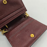 Grainy Calfskin Zumi Chain Card Case Wallet