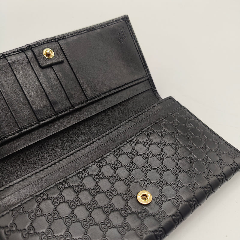 Soft Microguccissima Continental Wallet Black