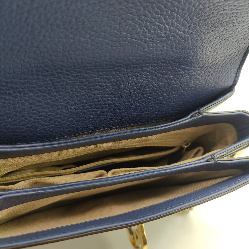 Interlocking Top Handle Bag Leather Small