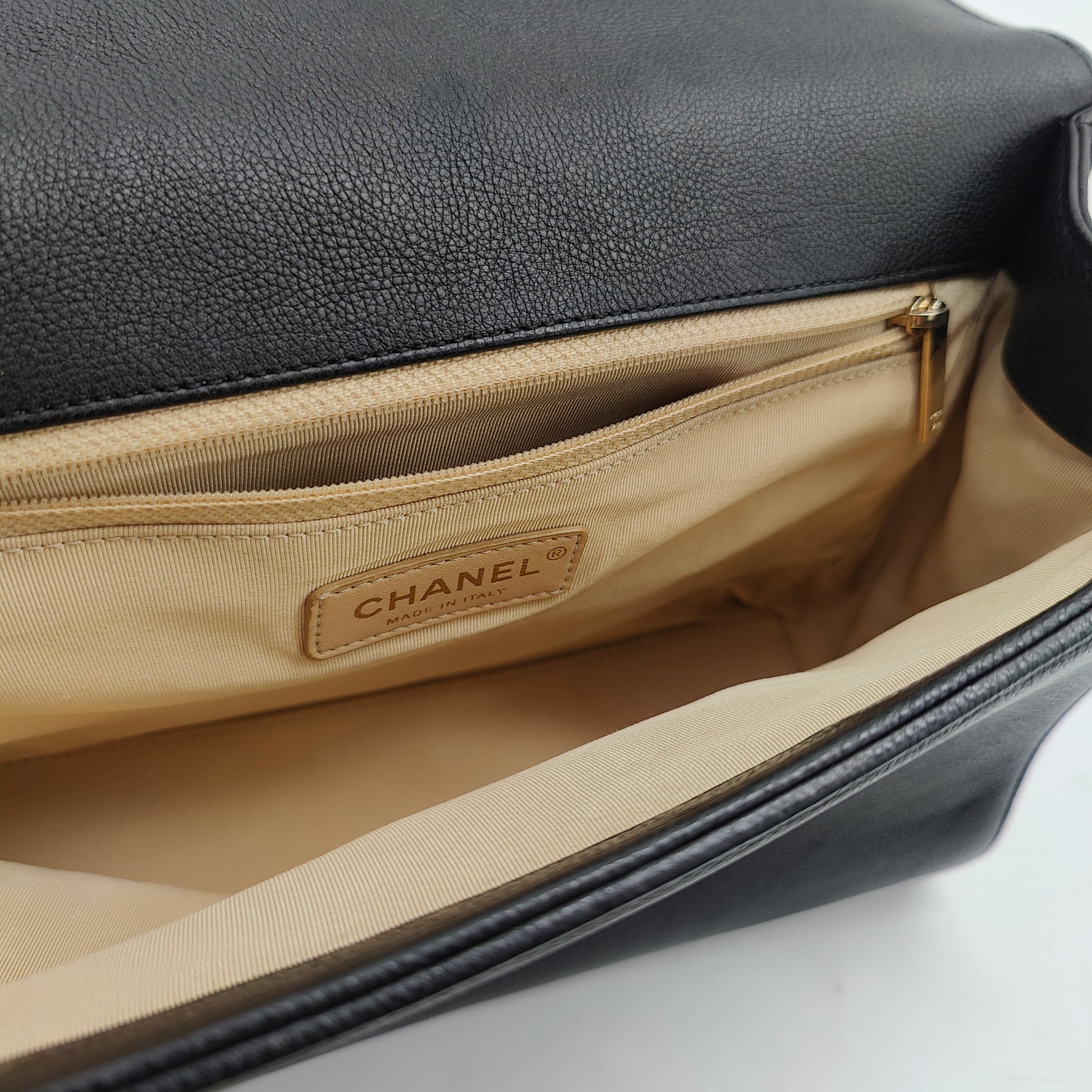 Label Click Flap Bag Quilted Calfskin Medium