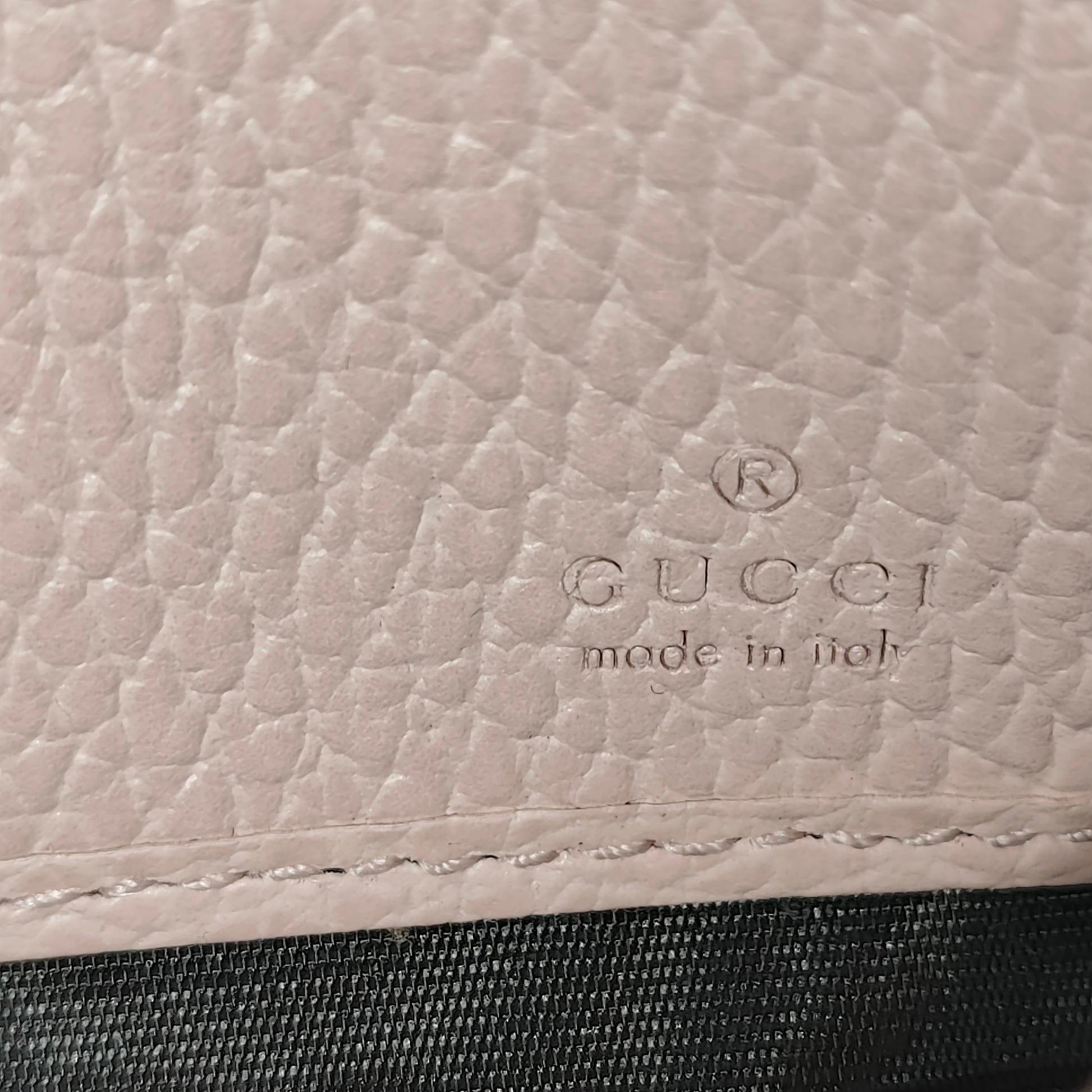 Light Pink Leather GG Marmont Continental Wallet