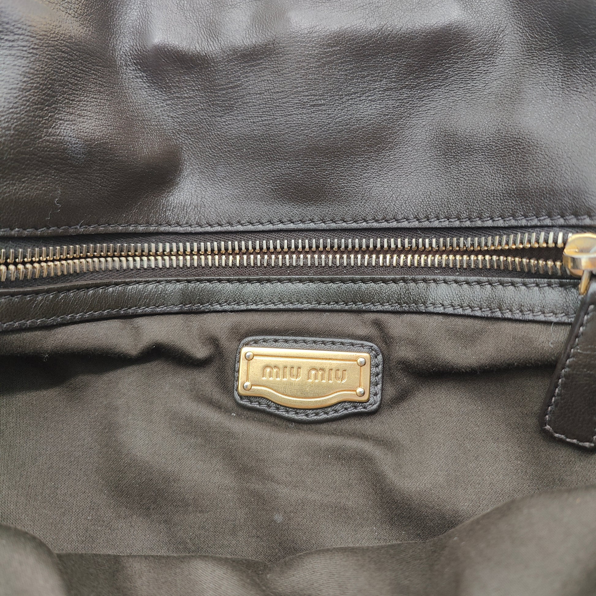 Nappa Quilted Studded Tote Bag Black