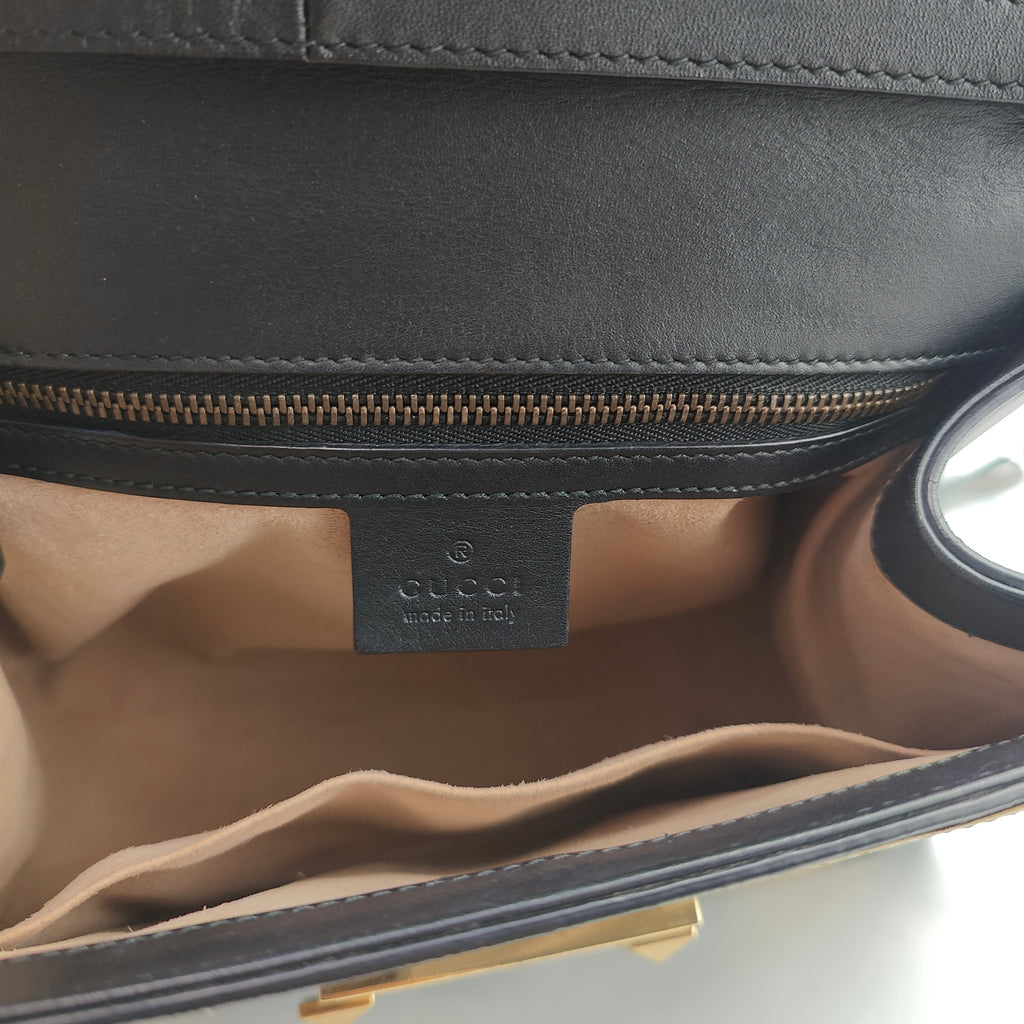 Osiride Top Handle Bag GG Coated Canvas and Leather Small