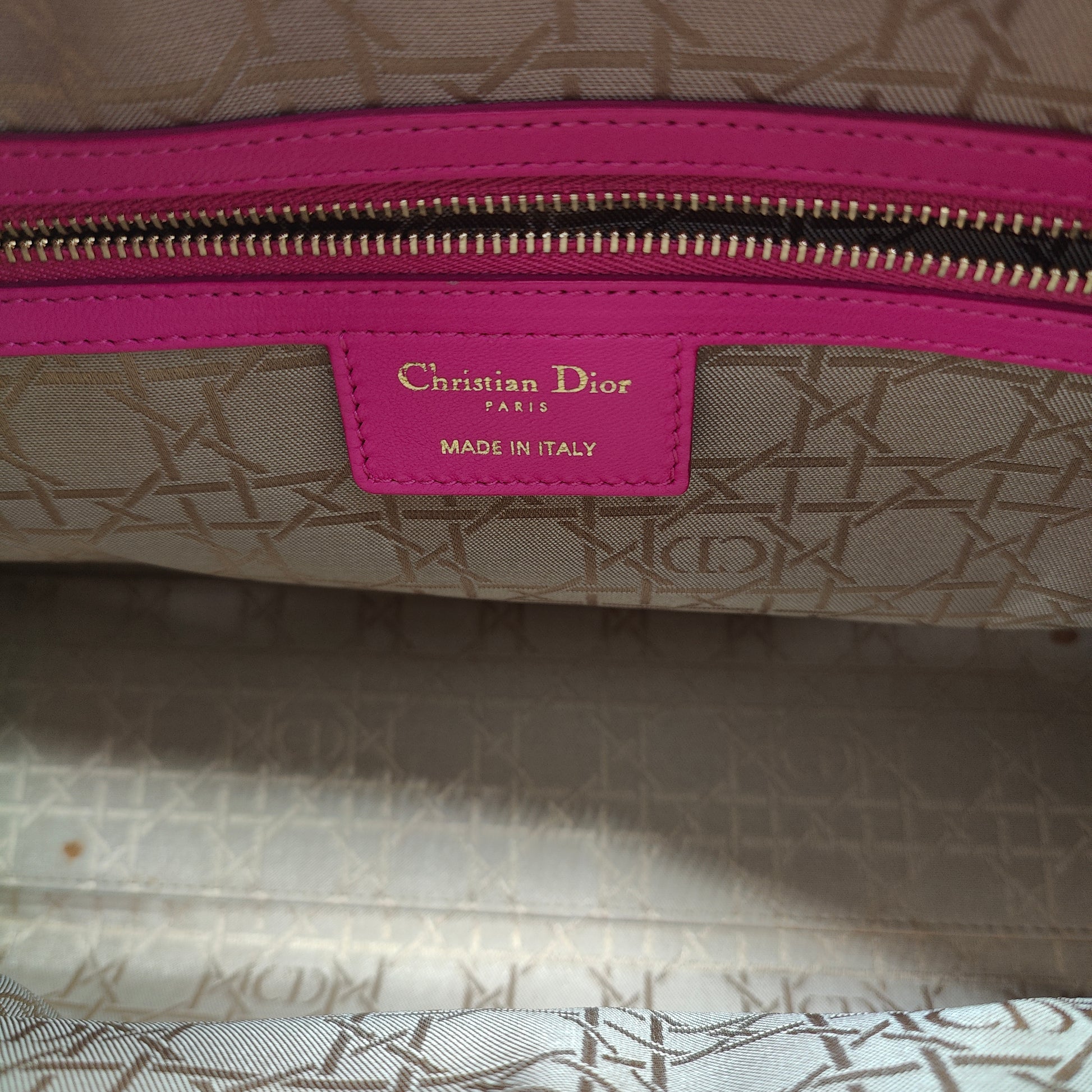 Lady Dior Handbag Cannage Quilt Lambskin Large