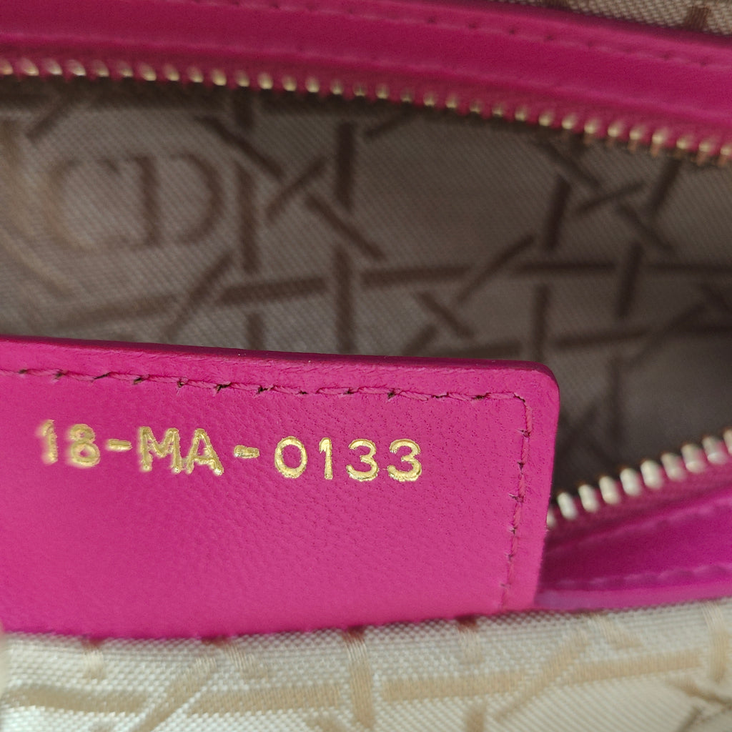Lady Dior Handbag Cannage Quilt Lambskin Large