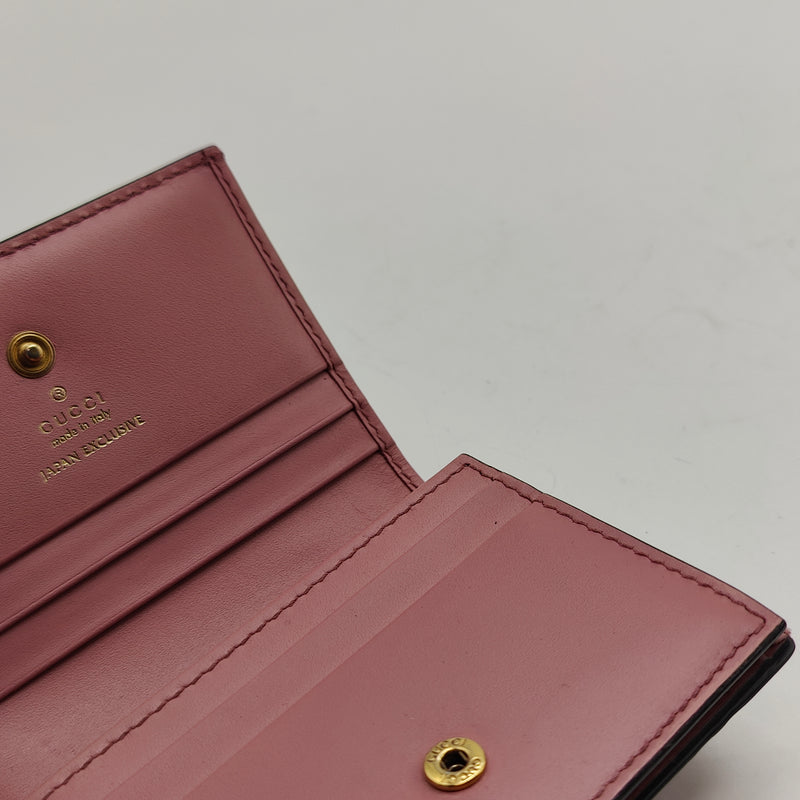 Cherries Flap Card Case Guccissima Leather