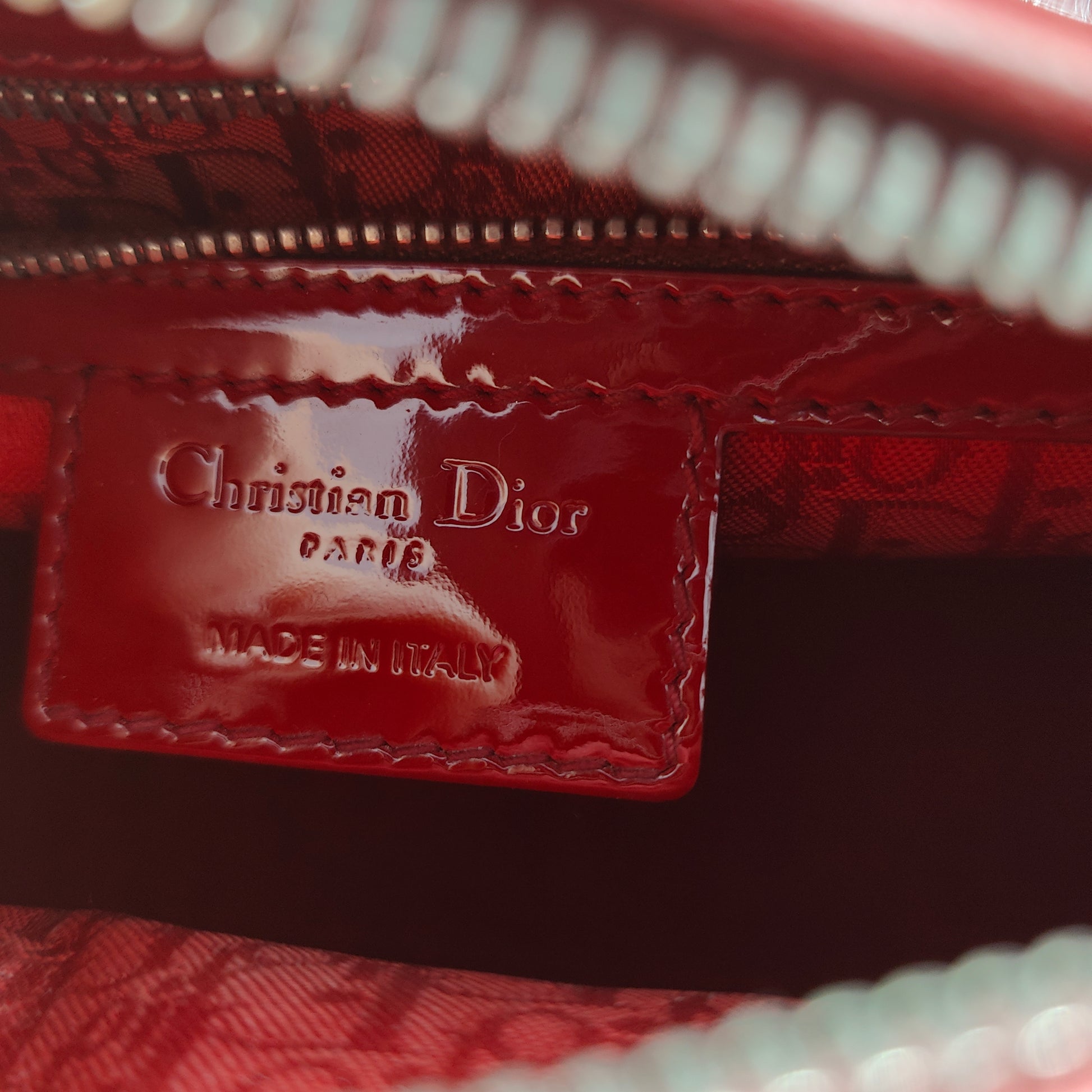 Lady Dior Bag Cannage Quilt Patent Medium