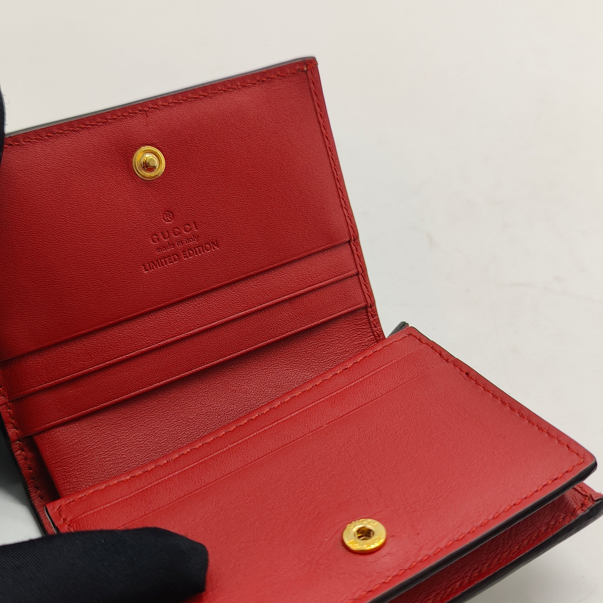 GG Supreme Monogram Bosco Patch Card Case Wallet