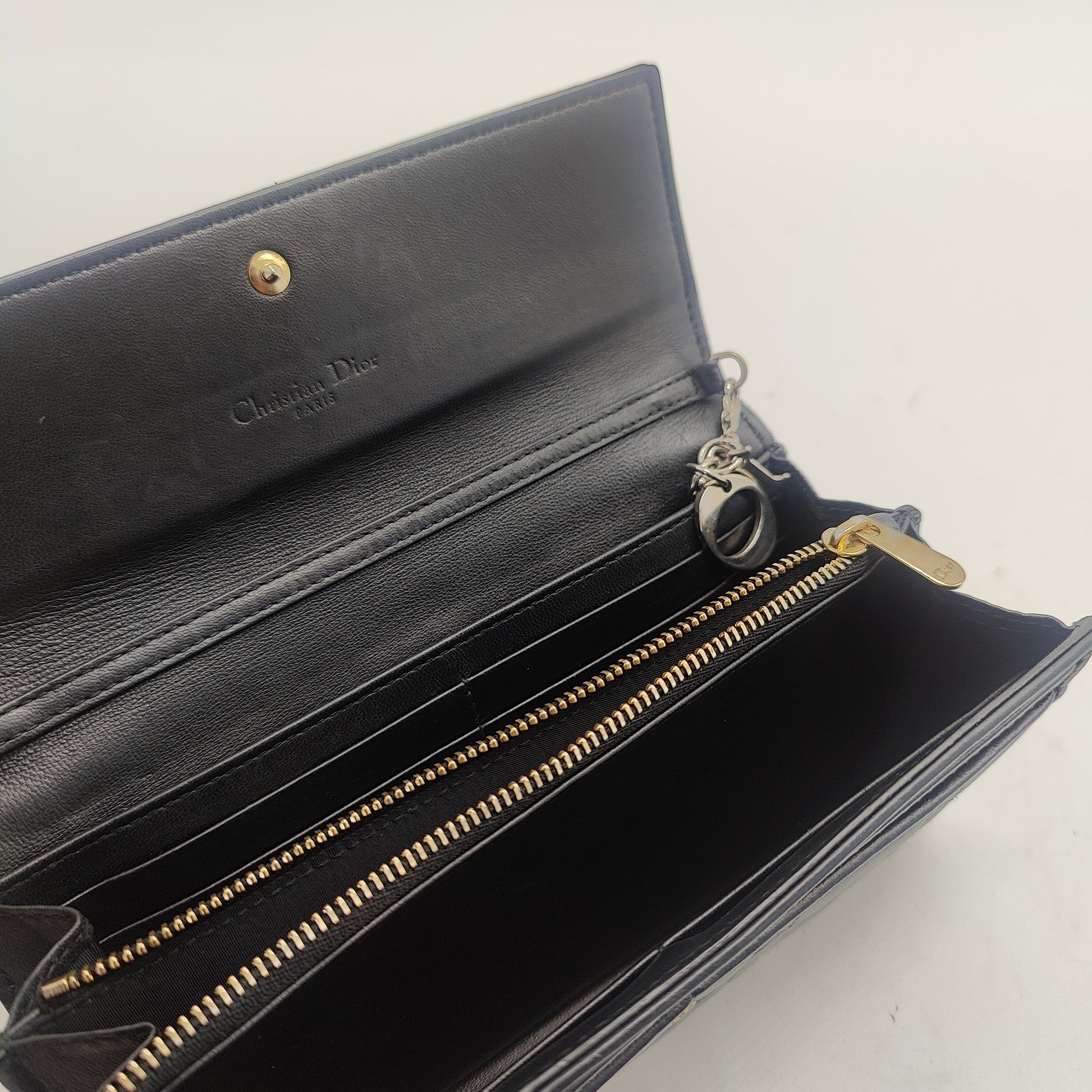 Lady Dior Wallet on Chain Pouch Cannage Quilt Lambskin Long