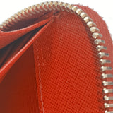 Red Saffiano Leather Zip Around Wallet