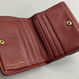 Cannage Leather Addict Compact Wallet Red