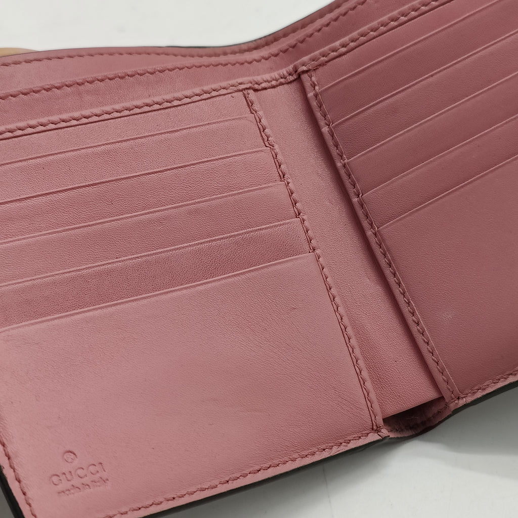 Pearly Peony French Wallet GG Coated Canvas and Leather Compact