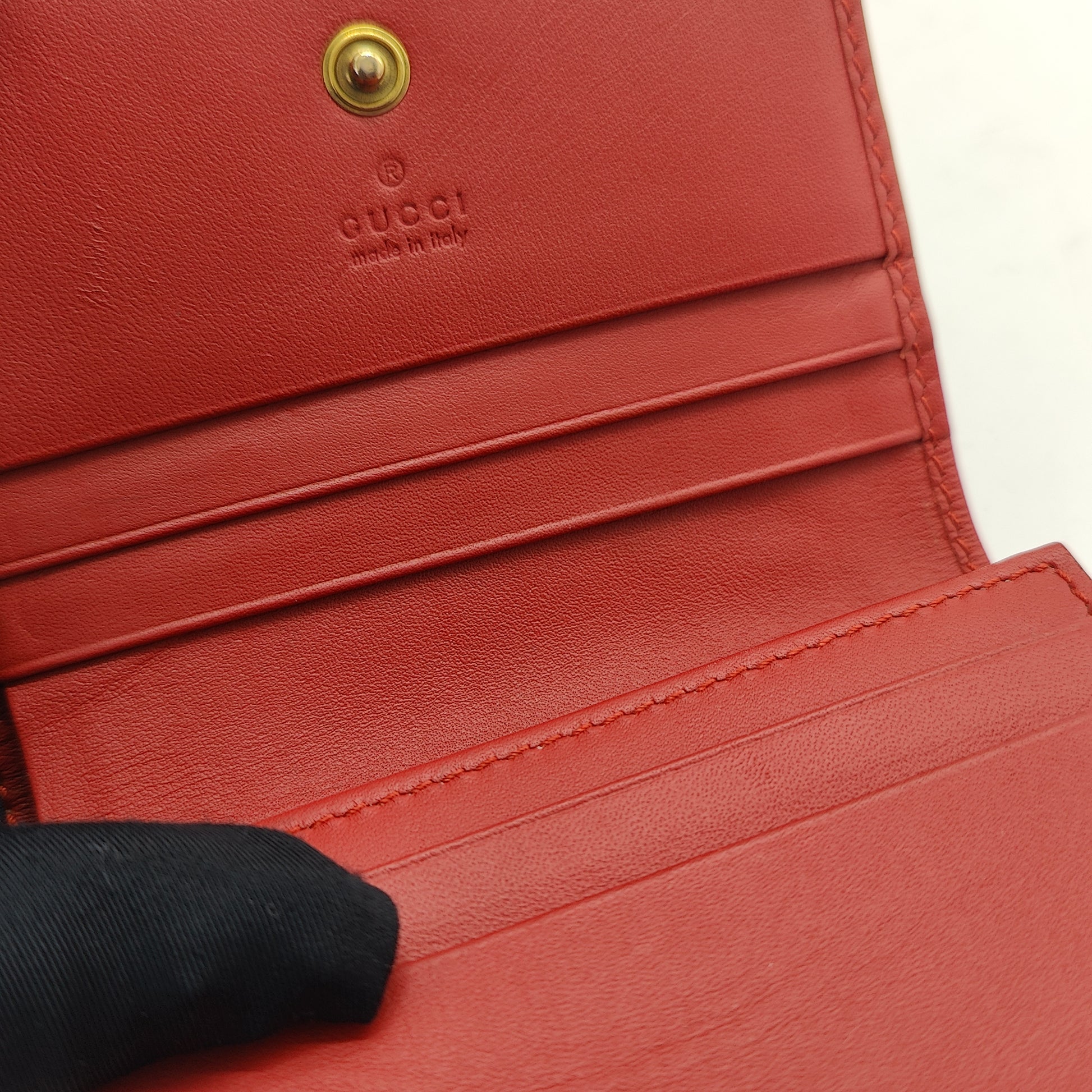 Cherries French Wallet GG Coated Canvas Compact