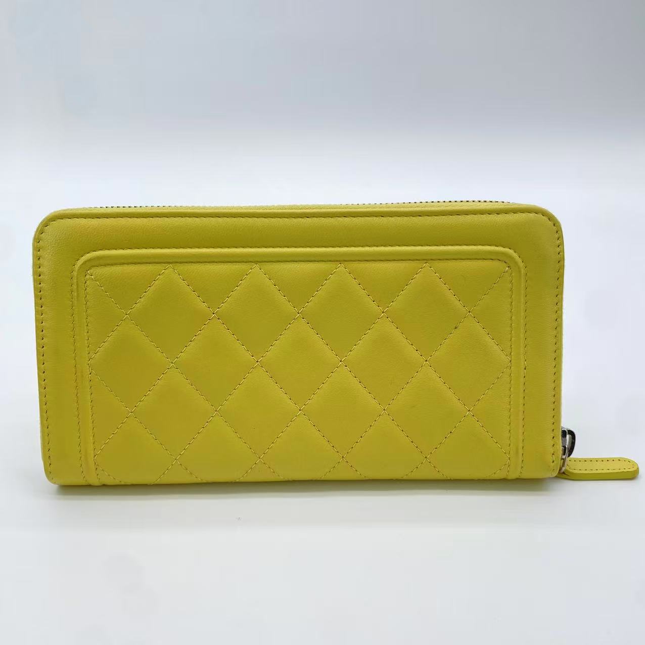 Zip Around Wallet Quilted Calfskin Long