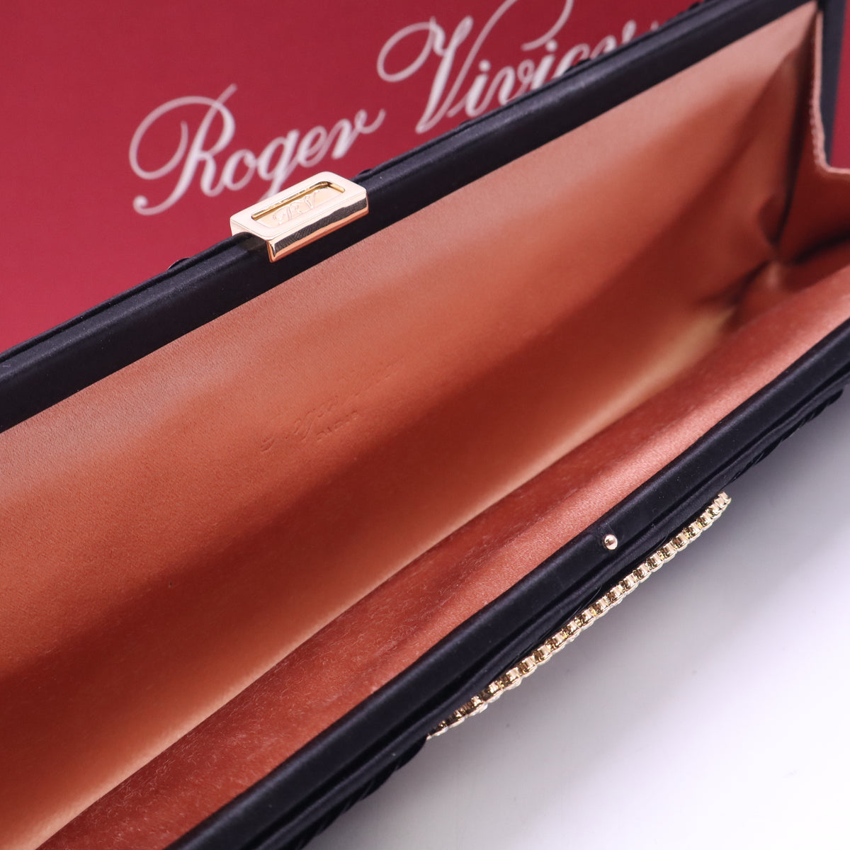 Roger Vivier Satin Beaded Clutch Twins W23695