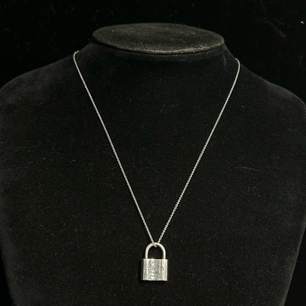 Tiffany & Co. Sterling Silver 1837 Lock Necklace Twins LDJ3448