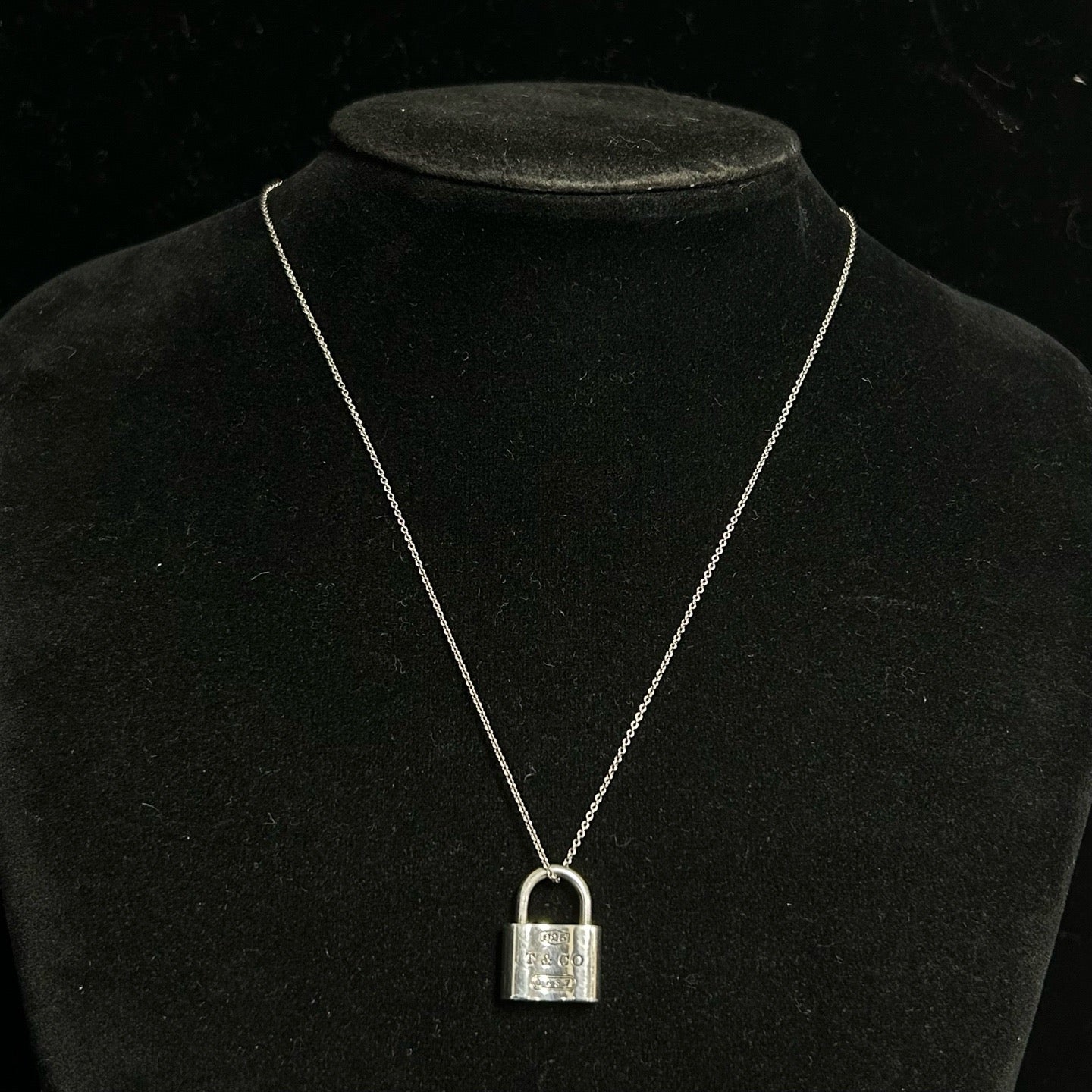 Tiffany & Co. Sterling Silver 1837 Lock Necklace Twins LDJ3448