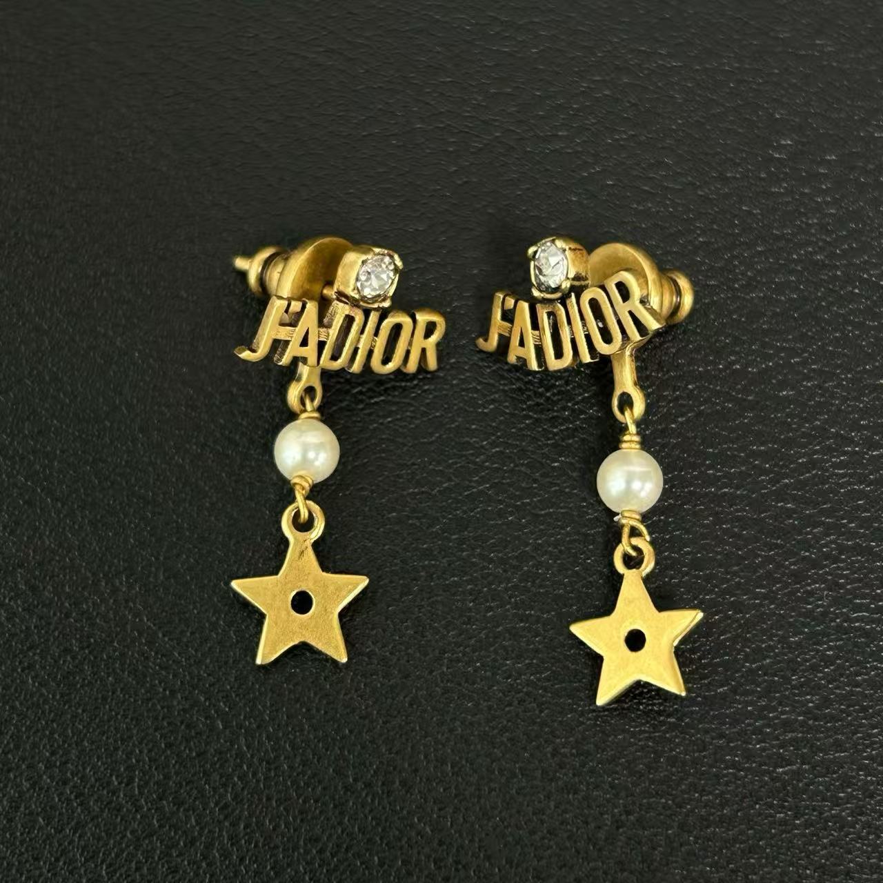 Dior J'adior Earrings Gold-tone Metal Pearl Twins LDJ4177