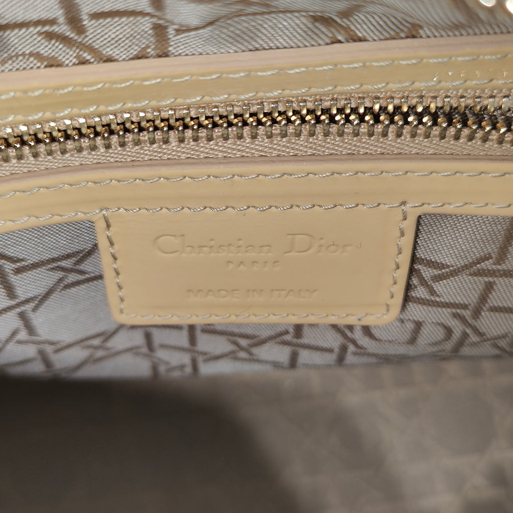 Lady Dior Bag Cannage Quilt Patent Medium