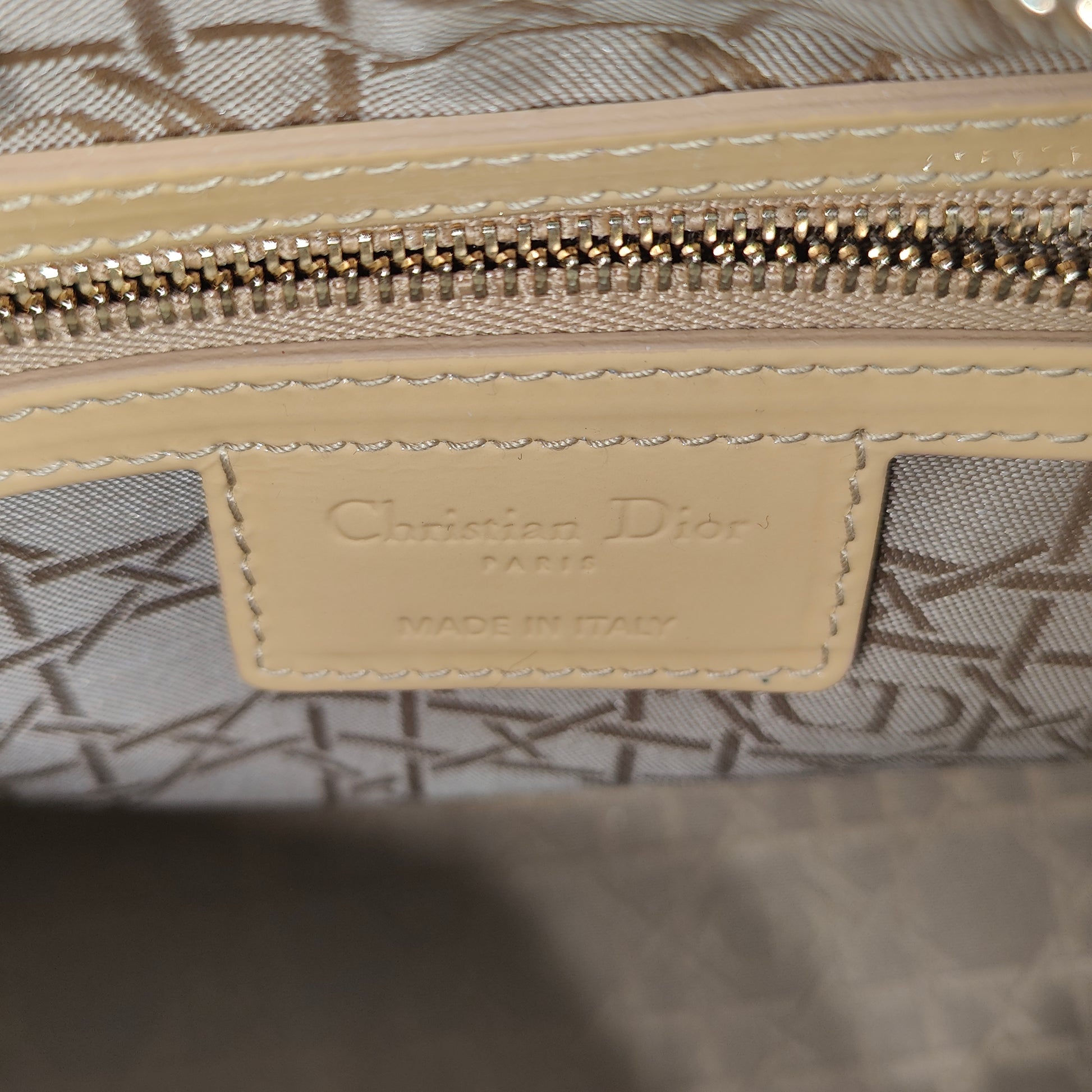 Lady Dior Bag Cannage Quilt Patent Medium