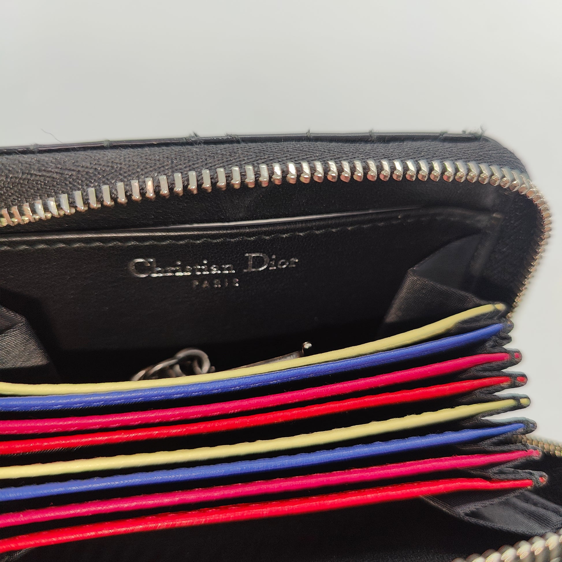 Lady Dior Zip Coin Purse Patent