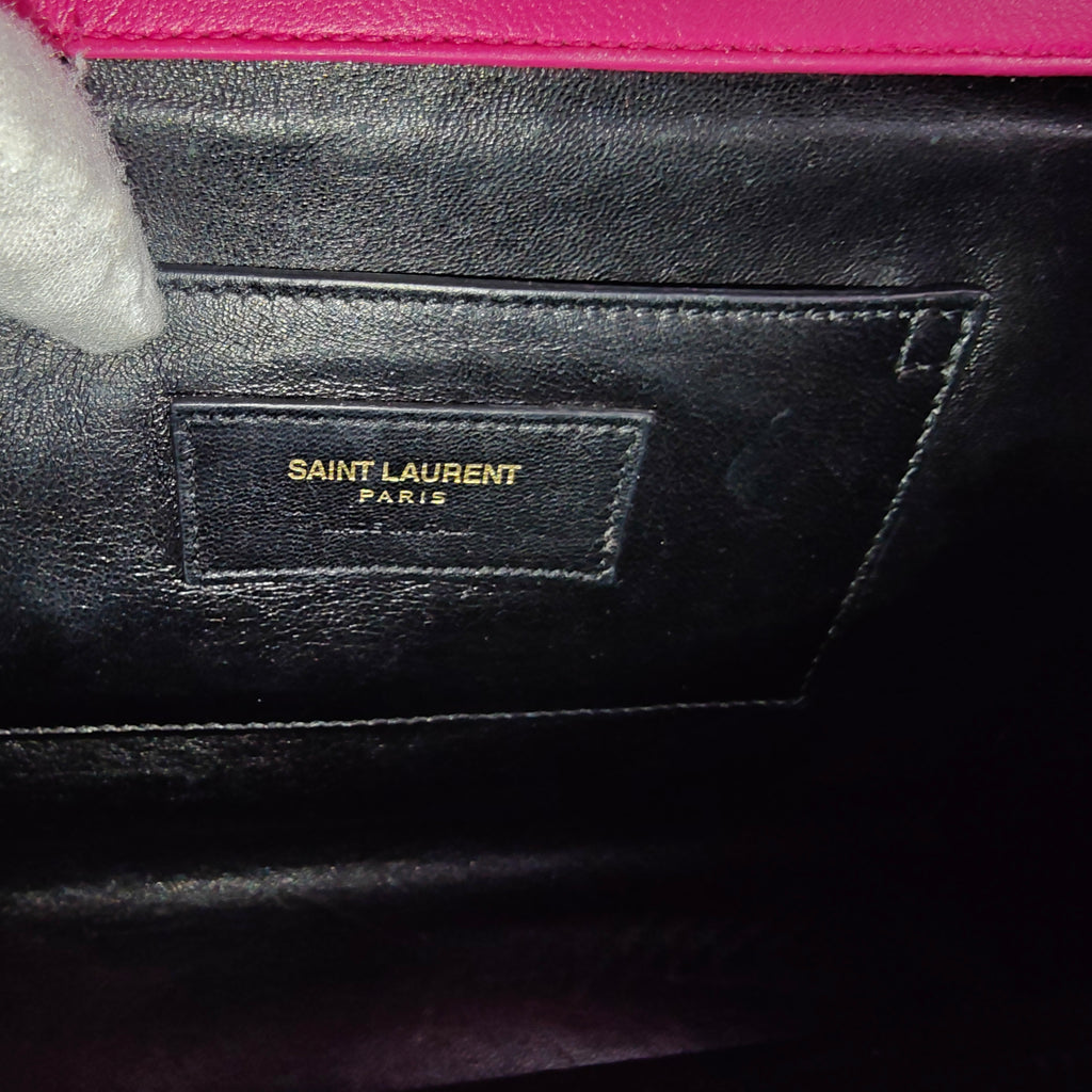 Classic Monogram Envelope Satchel Matelasse Chevron Leather Medium