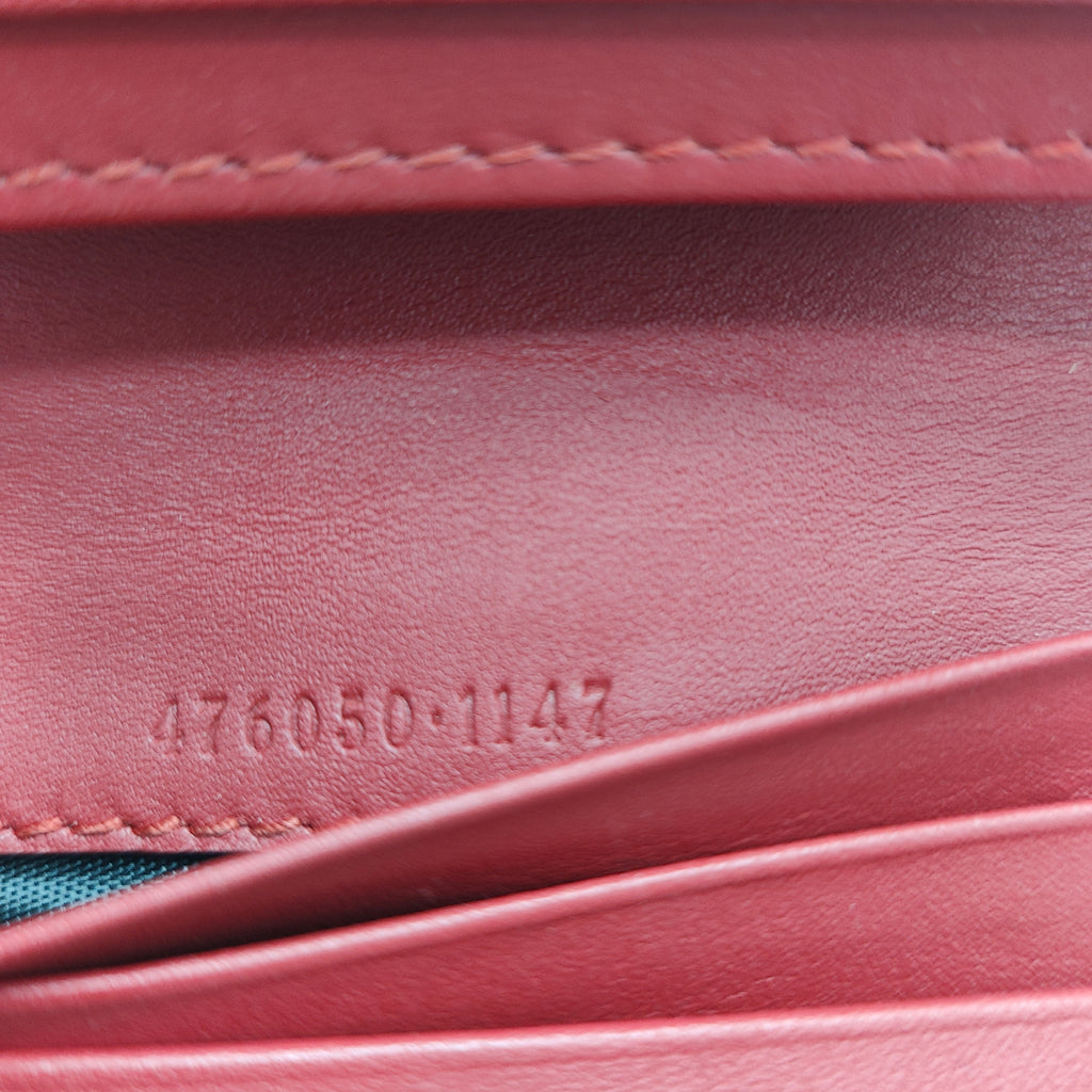 Cherries Flap Card Case Guccissima Leather