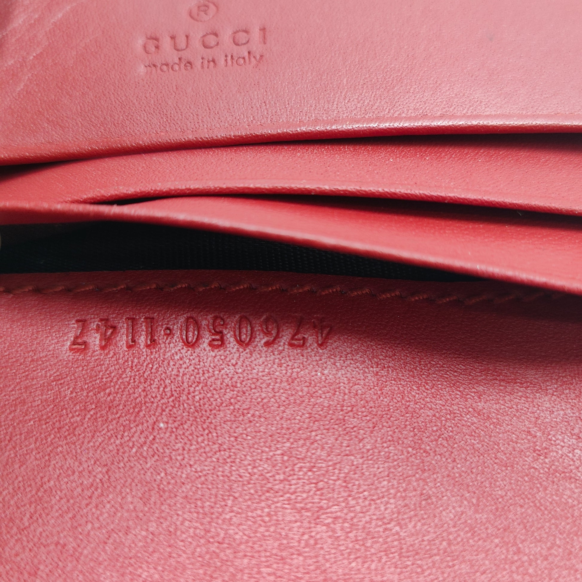Cherries Flap Card Case Guccissima Leather
